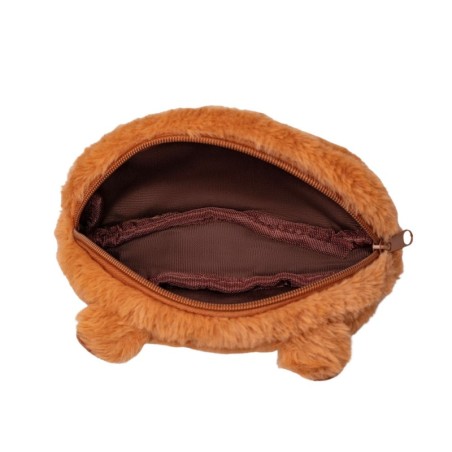 Pehmest plüüsist kapibaara pinal, ühe sahtliga, pruun, 19 x 10 cm