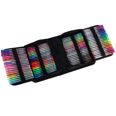 Värvilised geelpliiatsid karbis 100 tk + 100 sisu