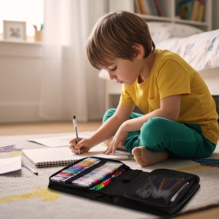 Värvilised geelpliiatsid karbis 100 tk + 100 sisu