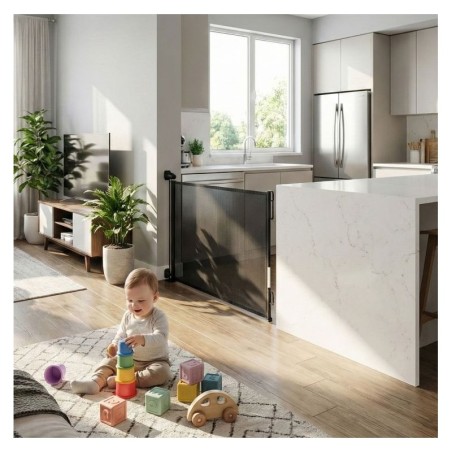 Värav, tõke, rullkardin, 160 cm, kaitsev, treppidele ja ustele, must