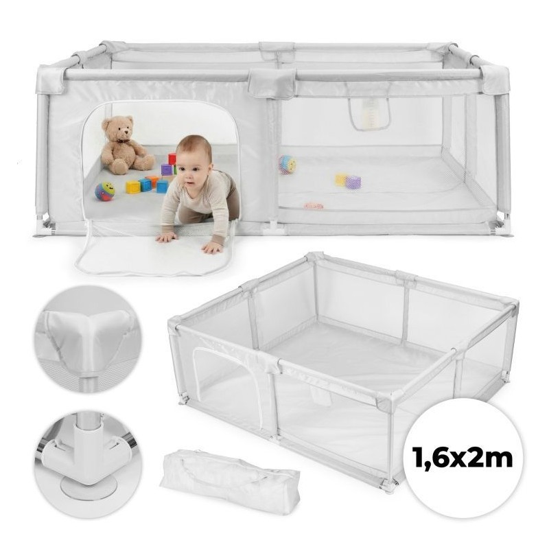 Beebi mänguaedik 160x200 cm, hall + kandekott