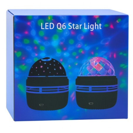 Projektoriga palliga öölamp, värvilised LED-tuled, 360° kaugjuhtimispult