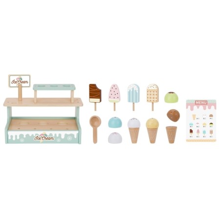 Puidust jäätisekohviku komplekt jäätisealusega 16 osa