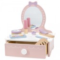 Puidust tualettlaud aksessuaaridega, väike printsessi nurk