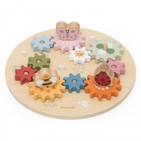 PolarB puidust värvilised Montessori hammasrattad
