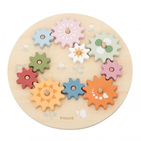 PolarB puidust värvilised Montessori hammasrattad