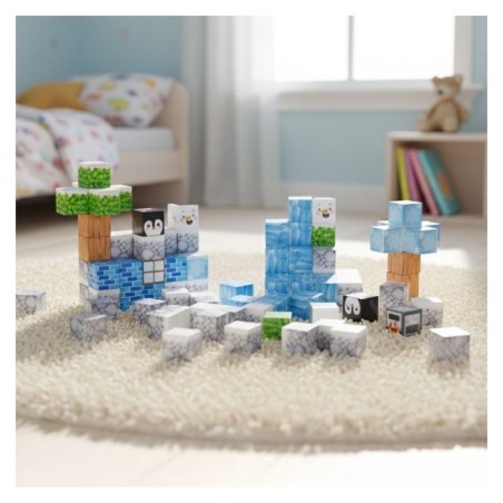 Magnetilised ehitusklotsid (2,5x2,5 cm), 97-osaline komplekt, magnetkuubikud talv