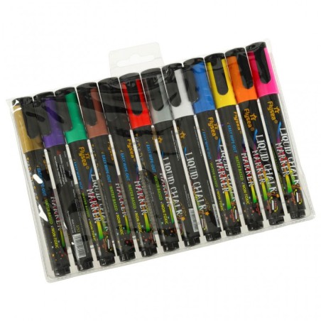 Kriidimarkerid klaasile ja tahvlile 12 tk.