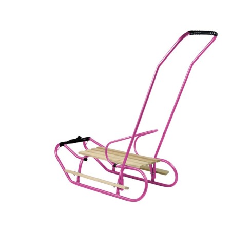 Metallist kelk käepideme tõukuriga ja seljatoega, roosa