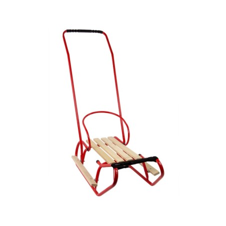 Metallist kelk käepideme tõukuriga ja seljatoega, punane