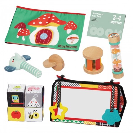 XXL Montessori sensoorse ja haridusliku õppekast 6 ühes 3-4 kuud FSC