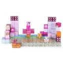 Magnetiliste ehitusklotside (2x2 cm) komplekt lastele 140 osaga, magnetkuubikud, roosa