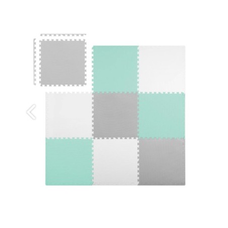 Suur puslematt mint/hall/valge 180x180cm 9 osa