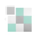 Suur puslematt mint/hall/valge 180x180cm 9 osa