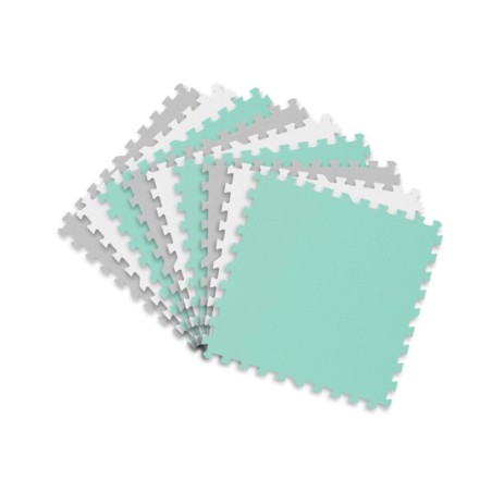 Suur puslematt mint/hall/valge 180x180cm 9 osa