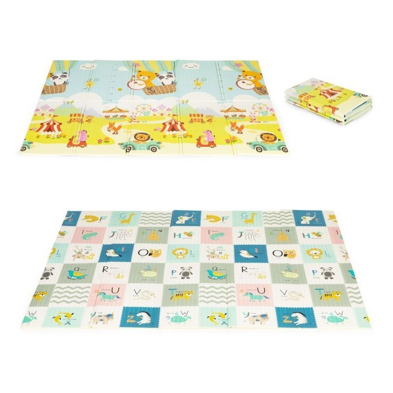 Hariv kahepoolne kokkupandav suur mängumatt kotiga