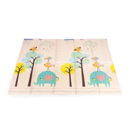 Lastele mängumatt vahtmatt 200x180 cm, kahepoolne, kokkupandav, hariv + IPLAY kott