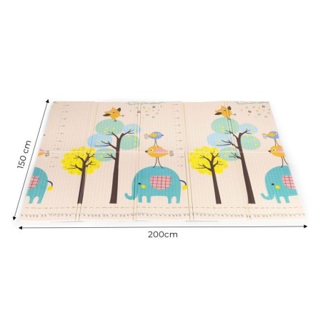 Lastele mängumatt vahtmatt 200x150 cm, kahepoolne, kokkupandav, hariv + IPLAY kott
