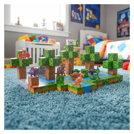 Magnetiliste ehitusklotside (2,5x2,5 cm) komplekt lastele 142 osaga, magnetkuubikud, dinosaurused