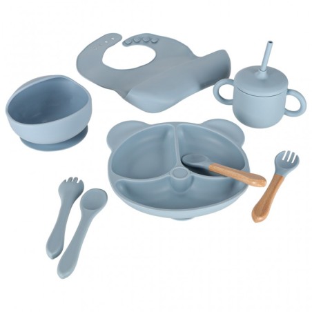 Silikoon sööginõude komplekt, 8 osaline, sinine