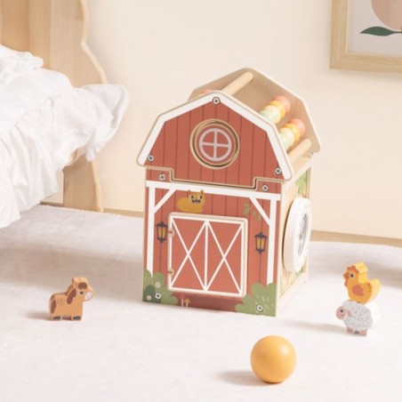 Puidust farmi tegevuskeskus sorteerija Montessori arvelaud