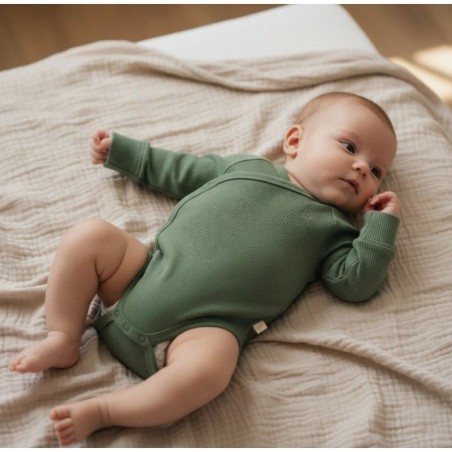 Hõlmikbodi beebile, roheline, pikad varrukad