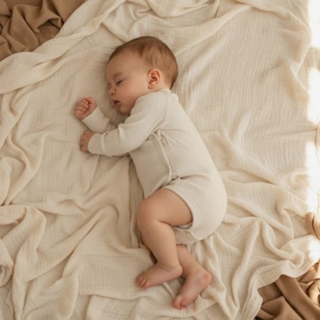 Hõlmikbodi beebile, kreem, pikad varrukad