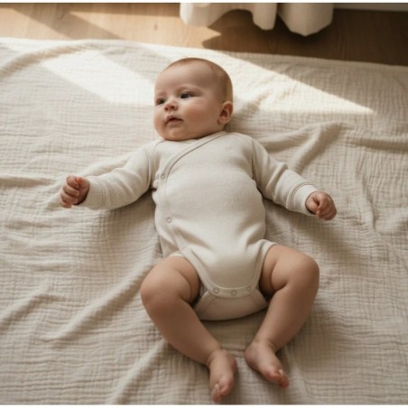 Hõlmikbodi beebile, kreem, pikad varrukad