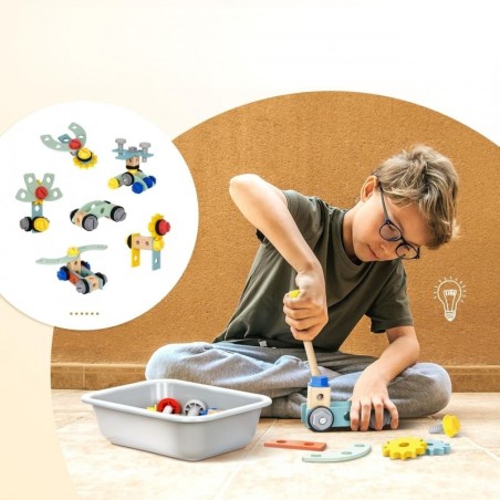 Puidust tööriistapink koos aksessaauridega