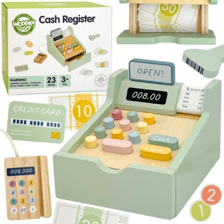 Puidust kassaaparaat lisatarvikutega 23 tk FSC