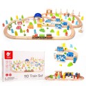 CLASSIC WORLD puidust rongikomplekt + figuurid 110 tk.