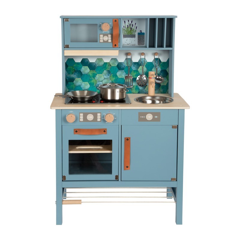 Puidust laste mänguköök tasty, sinine