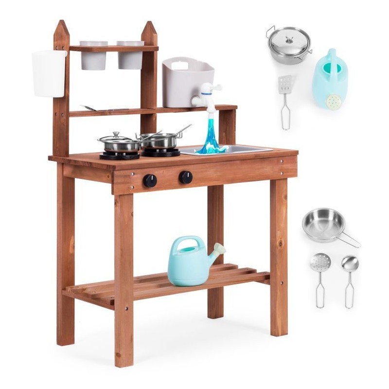 Mudaköök veega, kuusepuidust lasteköök, realistlike detailidega