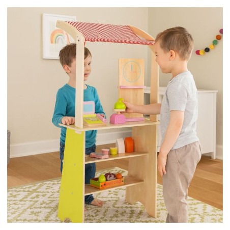 Suur puidust laste poelett terminali ja kaaluga, puu- ja köögiviljad, 20 osa