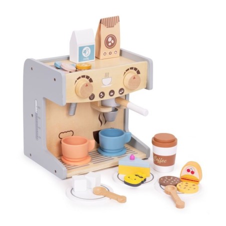 Puidust kohvimasin lastele 2-ühes poe barista komplekt 26 tarvikut