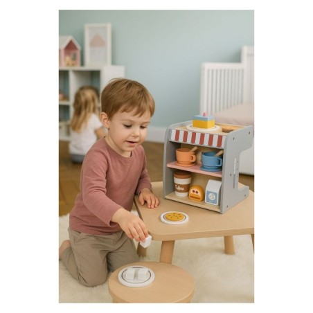 Puidust kohvimasin lastele 2-ühes poe barista komplekt 26 tarvikut