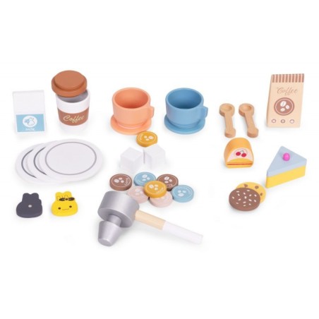 Puidust kohvimasin lastele 2-ühes poe barista komplekt 26 tarvikut