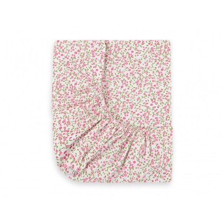 Kummiga voodilina 120x60 cm, little pink flowers