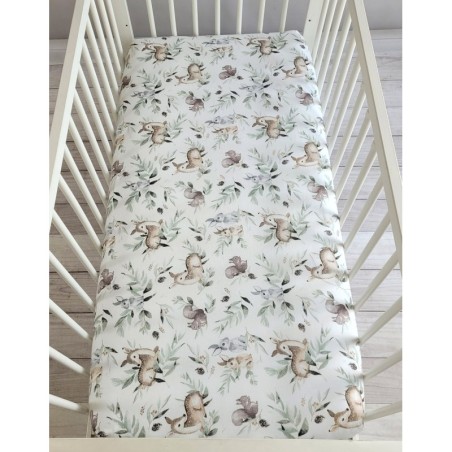 Kummiga voodilina 120x60 cm, woodland olive