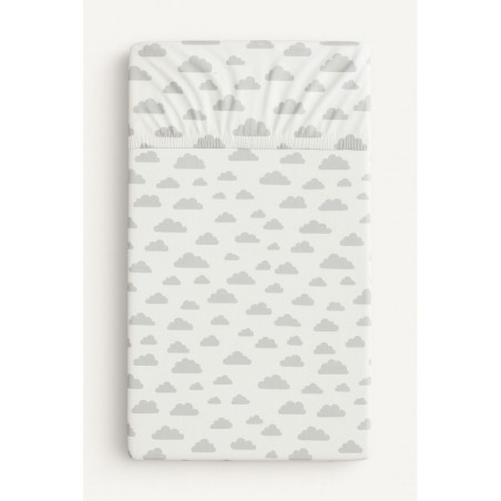 Kummiga voodilina 120x60 cm, clouds gray