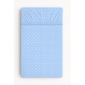 Kummiga voodilina 140x70 cm, sinine valged täpid