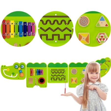 Montessori tegelus seinatahvel krokodill