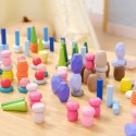 Puidust klotsid Karbis montessori 141 tk