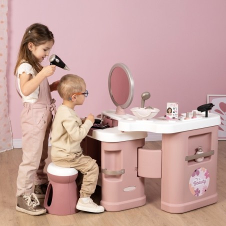 SMOBY BEAUTY Väike stilistikeskus + 26 aksessuaari Juuksur ja kosmeetik