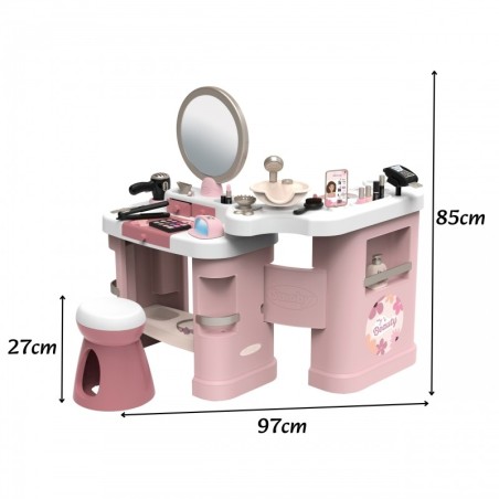 SMOBY BEAUTY Väike stilistikeskus + 26 aksessuaari Juuksur ja kosmeetik