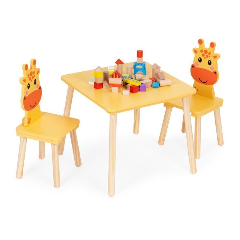 Lastemööbli komplekt: laud + 2 kaelkirjak tooli