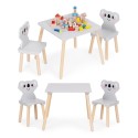 Lastemööbli komplekt: laud + 2 koaala tooli