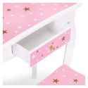 Suur tualettlaud tüdrukutele kolmekordse peegli, tabureti ja sahtliga