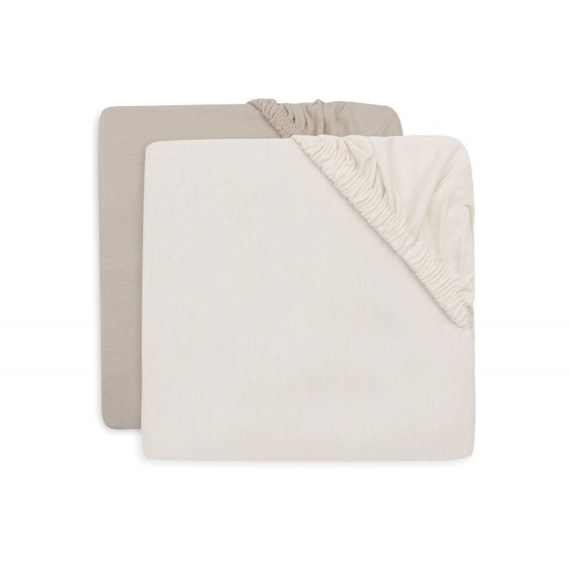 Kummiga voodilinad jersey 70x140 cm, 2 tk, Oatmeal/Sand