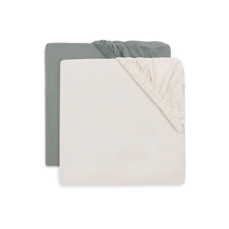 Kummiga voodilinad jersey 70x140 cm, 2 tk, Sea Green/Ivory